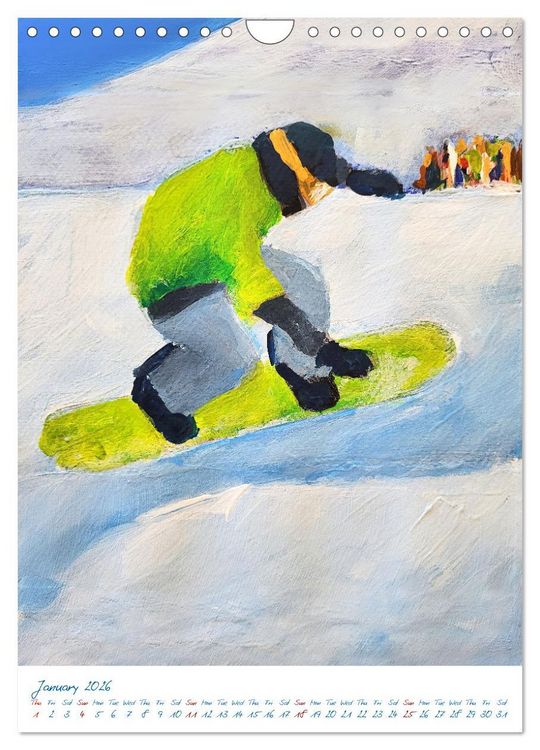 Produktbild: Colourful snowboard power world (Wall Calendar 2026 DIN A4 portrait), CALVENDO 12 Month Wall Calendar