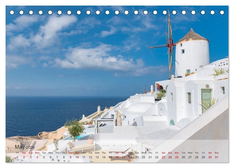 Produktbild: Whispers of Santorini (Desk Calendar 2026 DIN A5 landscape), CALVENDO 12 Month DeskCalendar