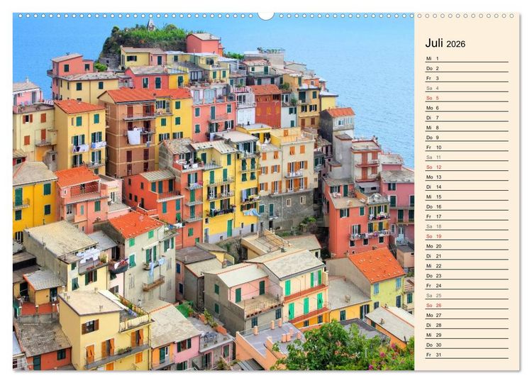 Produktbild: Cinque Terre - Malerische, vertr&auml;umte D&ouml;rfer an der ligurischen K&uuml;ste (Wandkalender 2026 DIN A2 quer), CALVENDO Monatskalender