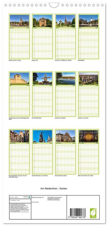 Produktbild: Familienplaner 2026 - Am Niederrhein - Xanten mit 5 Spalten (Wandkalender, 21 x 45 cm) CALVENDO