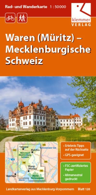 Produktbild: Waren (Müritz)  Mecklenburgische Schweiz 1 : 50 000 Rad- und Wanderkarte