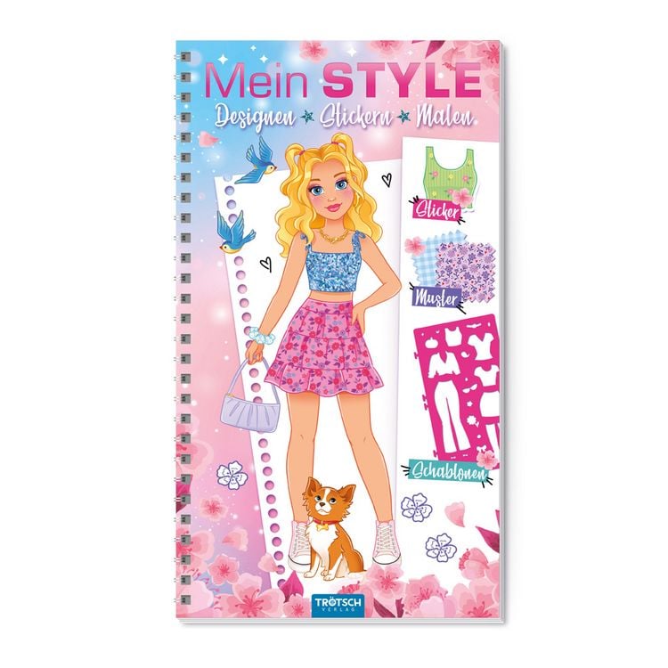 Produktbild: Tr&ouml;tsch Malbuch mit Schablonen und Stickern Mein Style Romantik