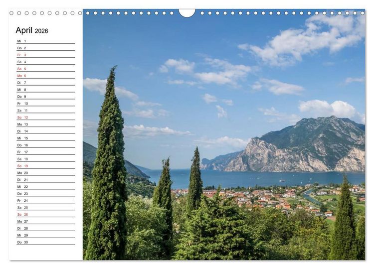 Produktbild: WUNDERBARER GARDASEE Riva del Garda und Torbole (Wandkalender 2026 DIN A3 quer), CALVENDO Monatskalender