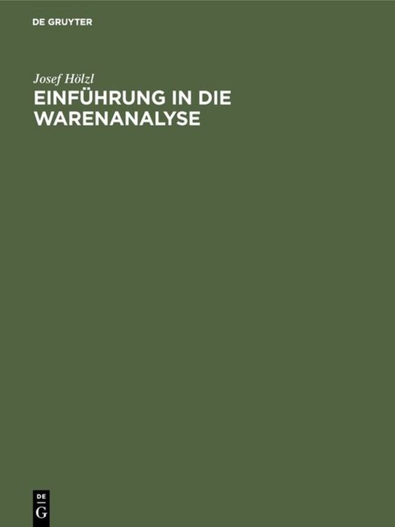 Produktbild: Einf&uuml;hrung in die Warenanalyse