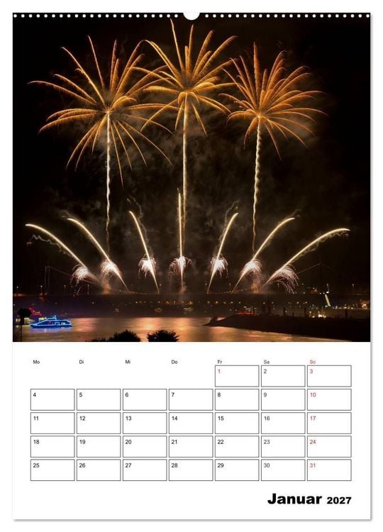 Produktbild: Feuerwerke Terminplaner (Wandkalender 2027 DIN A2 hoch), CALVENDO Monatskalender