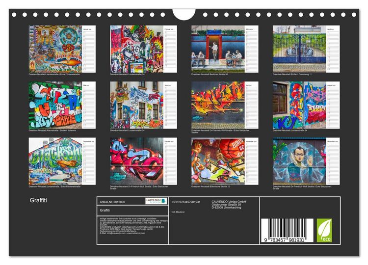 Produktbild: Graffiti (Wandkalender 2026 DIN A4 quer), CALVENDO Monatskalender