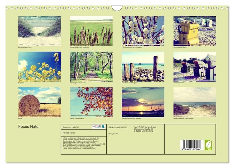 Produktbild: Focus Natur (Wandkalender 2026 DIN A3 quer), CALVENDO Monatskalender