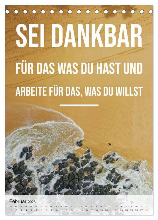 Produktbild: Dein monatlicher Motivationsschub: Das Leben wird nicht leichter, Du wirst nur st&auml;rker. (Tischkalender 2026 DIN A5 hoch), CALVENDO Monatskalender