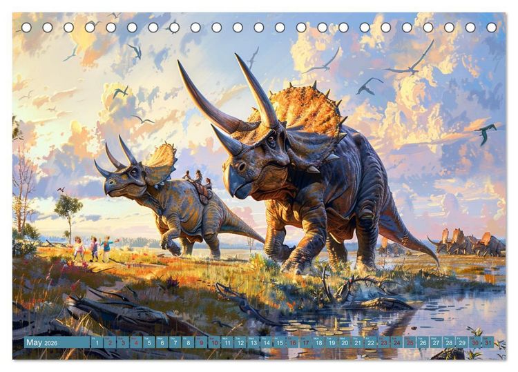 Produktbild: Dinosaur Legends (Desk Calendar 2026 DIN A5 landscape), CALVENDO 12 Month DeskCalendar
