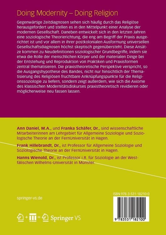 Produktbild: Doing Modernity - Doing Religion