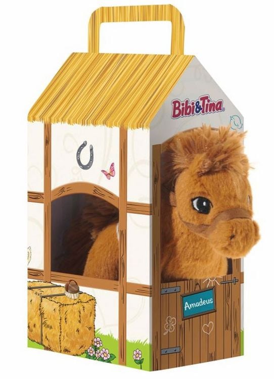 Produktbild: Heunec 636965 - Bibi & Tina, Pferd Amadeus im Stall, stehend, Pl&uuml;schtier, braun 17 cm