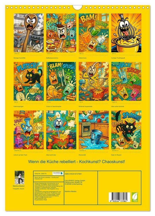 Produktbild: Wenn die K&uuml;che rebelliert - Kochkunst? Chaoskunst! (Wandkalender 2026 DIN A3 hoch), CALVENDO Monatskalender
