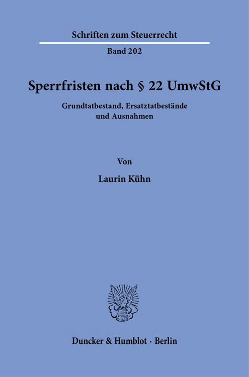 Produktbild: Sperrfristen nach &sect; 22 UmwStG