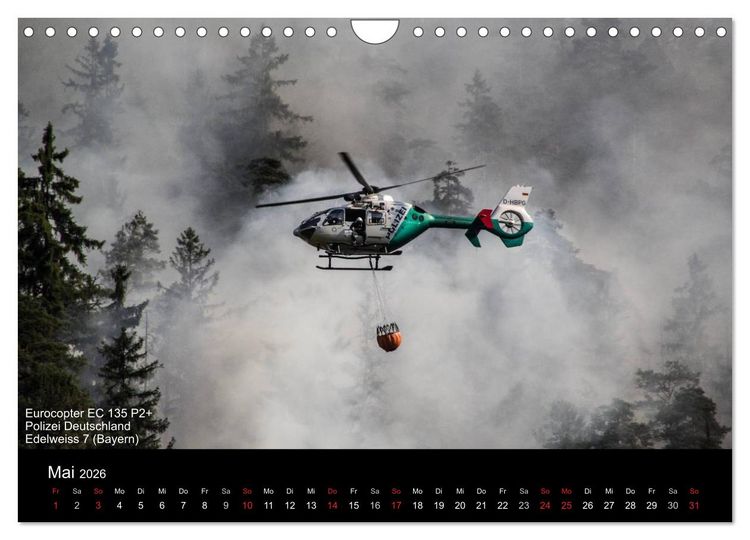 Produktbild: Hubschrauber im Einsatz (Wandkalender 2026 DIN A4 quer), CALVENDO Monatskalender