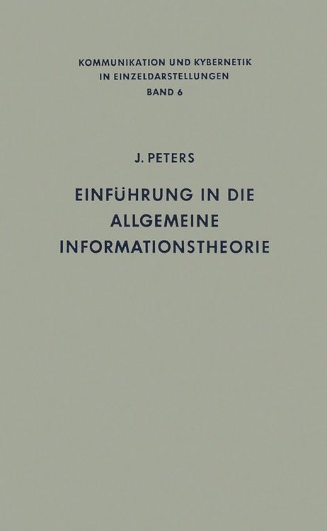 Produktbild: Einf&uuml;hrung in die allgemeine Informationstheorie