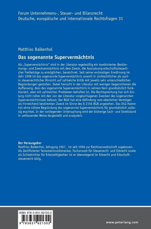 Produktbild: Das sogenannte Superverm&auml;chtnis