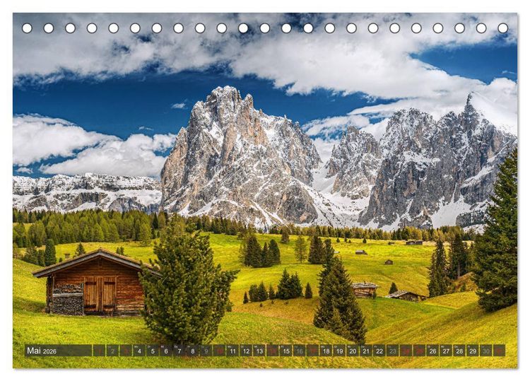 Produktbild: Dolomiten - Traumhafte Berglandschaften (Tischkalender 2026 DIN A5 quer), CALVENDO Monatskalender