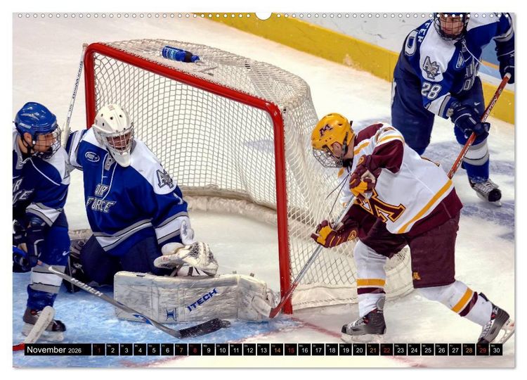 Produktbild: Mit vollem Einsatz - Eishockey (Wandkalender 2026 DIN A2 quer), CALVENDO Monatskalender