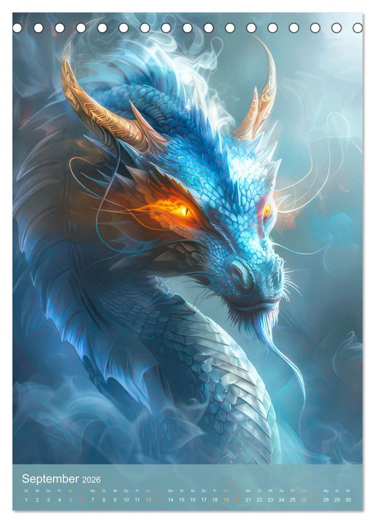 Produktbild: Drachen - Im Fantasieland gesichtet (Tischkalender 2026 DIN A5 hoch), CALVENDO Monatskalender