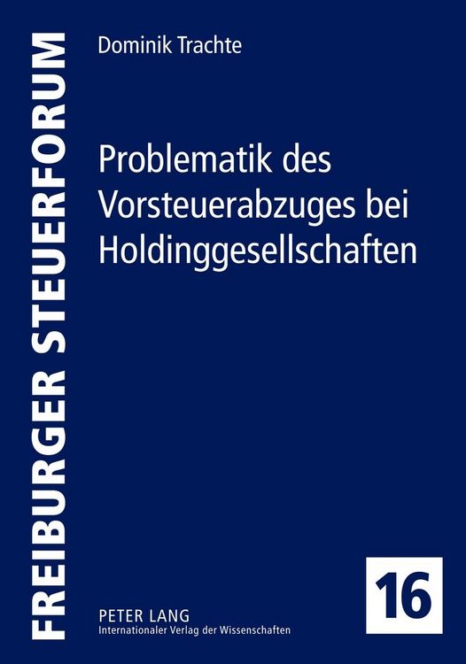 Produktbild: Problematik des Vorsteuerabzuges bei Holdinggesellschaften