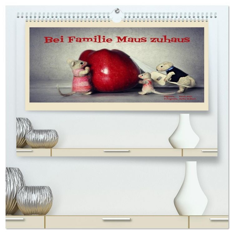 Produktbild: Bei Familie Maus zuhaus (hochwertiger Premium Wandkalender 2026 DIN A2 quer), Kunstdruck in Hochglanz