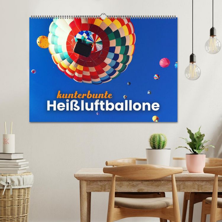 Produktbild: Kunterbunte Hei&szlig;luftballone (Wandkalender 2026 DIN A2 quer), CALVENDO Monatskalender