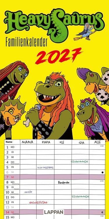 Produktbild: HeavySaurus Familienkalender 2027
