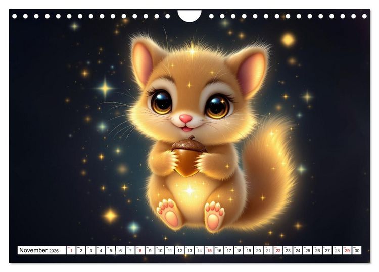 Produktbild: Leuchtende Tierbabys (Wandkalender 2026 DIN A4 quer), CALVENDO Monatskalender