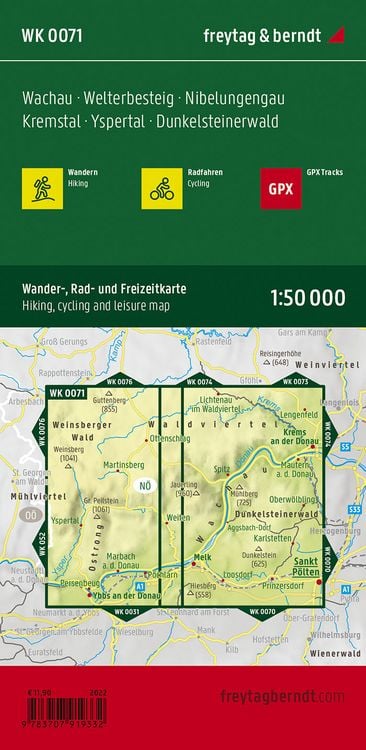 Produktbild: Freytag & berndt Wanderkarte WK 0071 Wachau, Welterbesteig - Nibelungengau - Kremstal - Yspertal - Dunkelsteinerwald 1:50.000