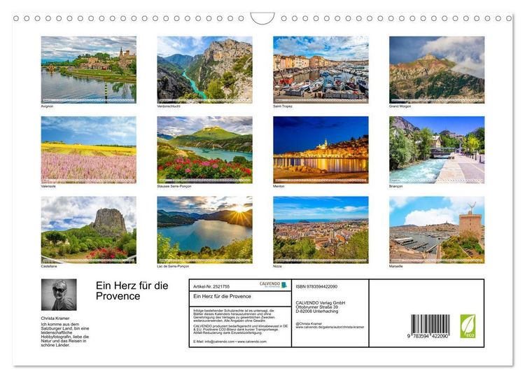 Produktbild: Ein Herz f&uuml;r die Provence (Wandkalender 2027 DIN A3 quer), CALVENDO Monatskalender
