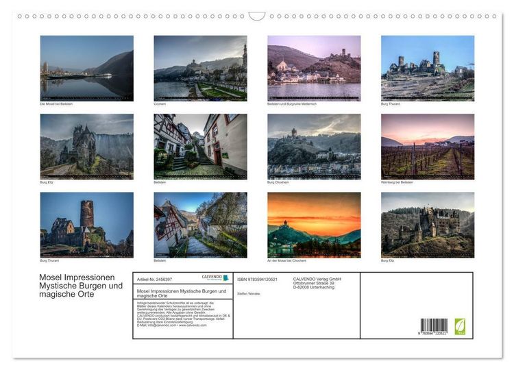 Produktbild: Mosel Impressionen Mystische Burgen und magische Orte (Wandkalender 2027 DIN A2 quer), CALVENDO Monatskalender