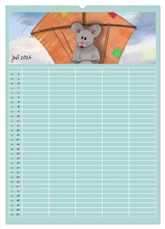 Produktbild: Mats Maus und seine Freunde (Wandkalender 2026 DIN A2 hoch), CALVENDO Monatskalender