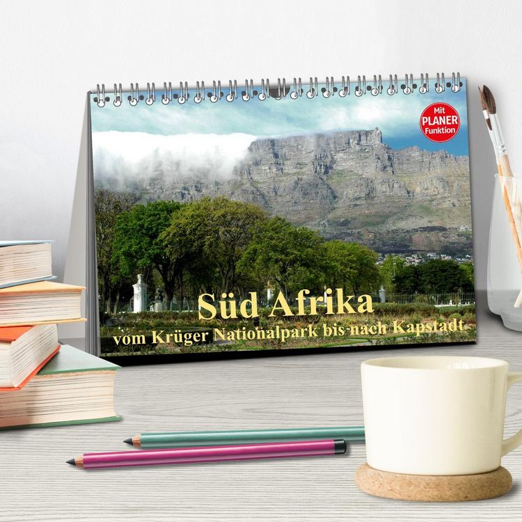 Produktbild: S&uuml;d Afrika - vom Kr&uuml;ger Nationalpark bis nach Kapstadt (Tischkalender 2026 DIN A5 quer), CALVENDO Monatskalender