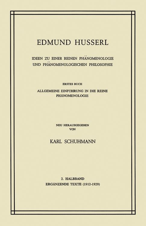 Produktbild: Ideen zu Einer Reinen Ph&auml;nomenologie und Ph&auml;nomenologischen Philosophie