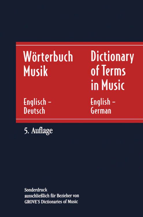 Produktbild: W&ouml;rterbuch Musik / Dictionary of Terms in Music