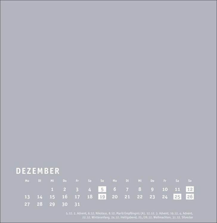 Produktbild: Premium-Bastelkalender silbergrau gro&szlig; 2027
