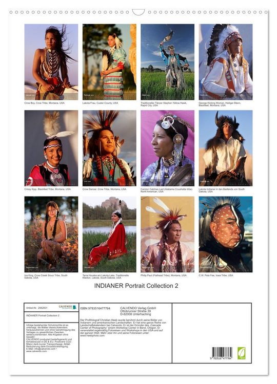 Produktbild: INDIANER Portrait Collection 2 (Wandkalender 2026 DIN A2 hoch), CALVENDO Monatskalender