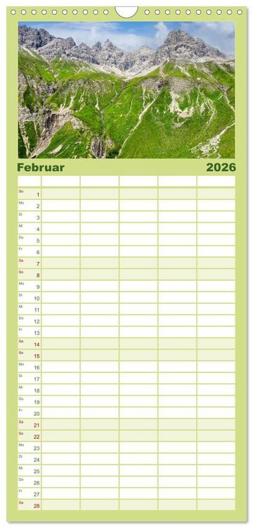 Produktbild: Familienplaner 2026 - Oberstdorf - Bergparadies in den Alpen mit 5 Spalten (Wandkalender, 21 x 45 cm) CALVENDO