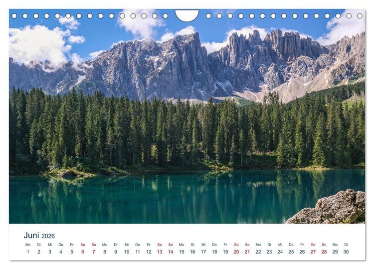 Produktbild: Die Dolomiten - Wanderung durch den Naturpark Schlern-Rosengarten (Wandkalender 2026 DIN A4 quer), CALVENDO Monatskalender