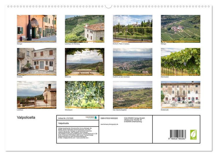 Produktbild: Valpolicella (hochwertiger Premium Wandkalender 2026 DIN A2 quer), Kunstdruck in Hochglanz