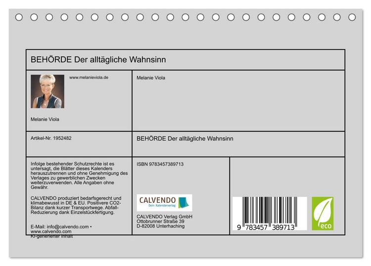 Produktbild: BEH&Ouml;RDE Der allt&auml;gliche Wahnsinn (Tischkalender 2026 DIN A5 quer), CALVENDO Monatskalender