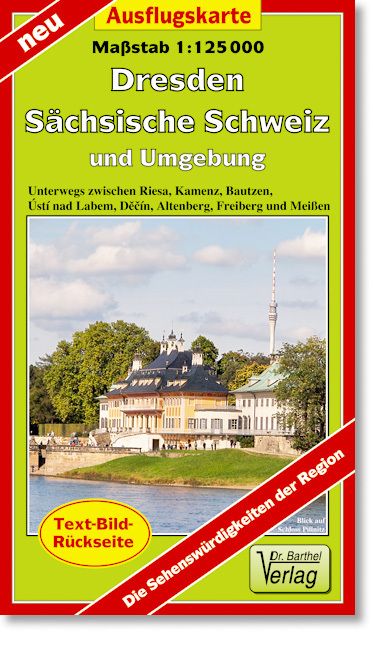 Produktbild: Ausflugskarte Dresden, S&auml;chsische Schweiz und Umgebung 1 : 125 000