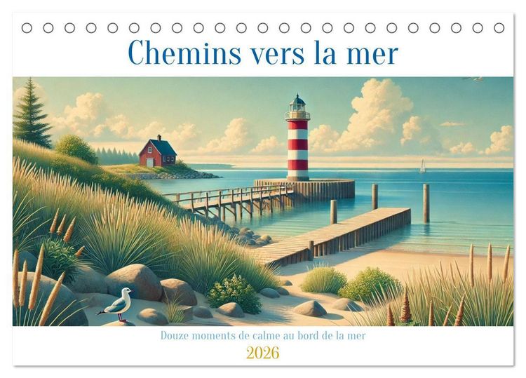Produktbild: Chemins vers la mer (Calendrier de bureau 2026 DIN A5 vertical), CALVENDO calendrier mensuel