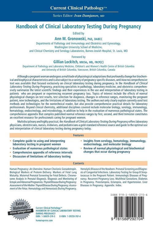 Produktbild: Handbook of Clinical Laboratory Testing During Pregnancy