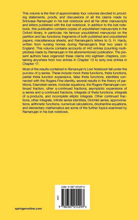 Produktbild: Ramanujan's Lost Notebook