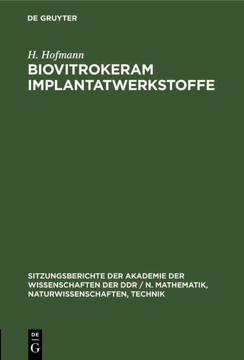 Produktbild: Biovitrokeram Implantatwerkstoffe