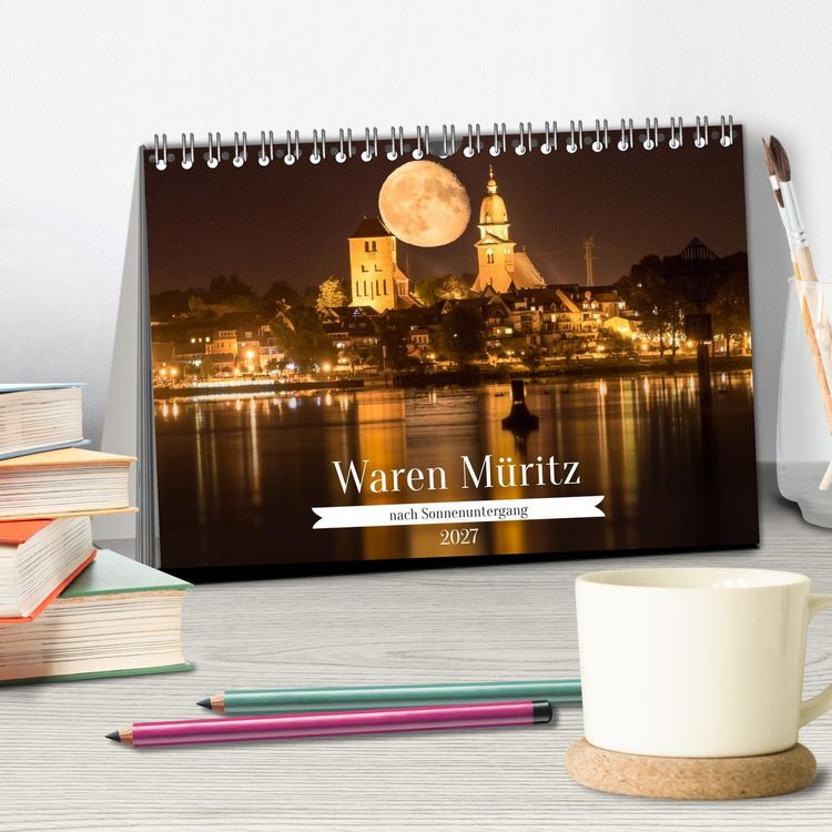 Produktbild: Waren M&uuml;ritz, nach Sonnenuntergang (Tischkalender 2027 DIN A5 quer), CALVENDO Monatskalender