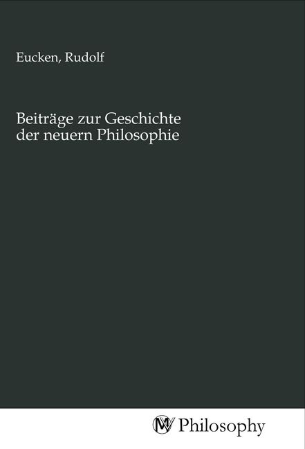 Produktbild: Beitr&auml;ge zur Geschichte der neuern Philosophie