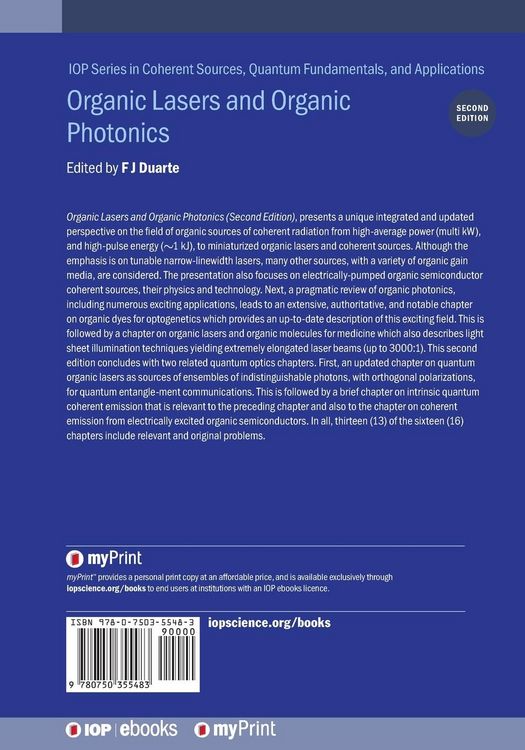 Produktbild: Organic Lasers and Organic Photonics (Second Edition)