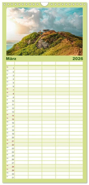 Produktbild: Familienplaner 2026 - Hawaii Traumziel mit 5 Spalten (Wandkalender, 21 x 45 cm) CALVENDO